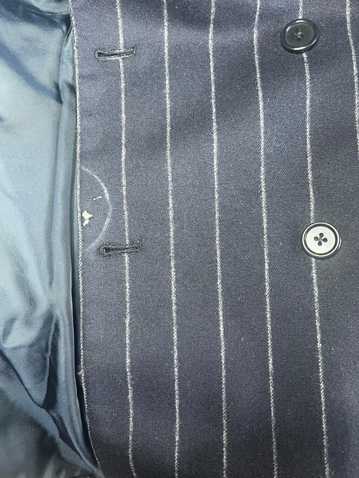 Prima — Giacca blu gessata, strappi